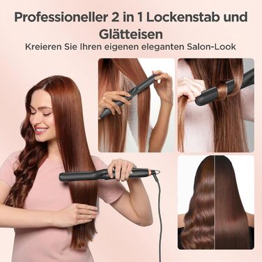 Плойка для завивки волосся з випрямлячем, плойка 3 стовбури Антистатична керамічна плойка для волосся з регульованою температурою