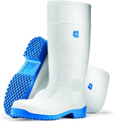 Взуття для екіпажів Bastion Водонепроникні захисні гумові чоботи з ПВХ, S4, мякі устілки, нековзні, дихаючі, заввишки 40 см для жінок та чоловіків, розмір 40 EU, білі