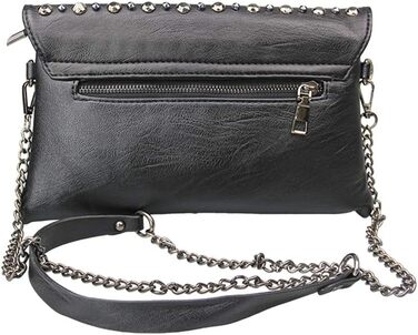 Чорна сумка-клатч Chikencall у готичному стилі з черепом та ланцюжком вінтажна шкіряна сумка через плече для жінок та чоловіків