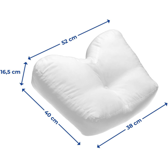 Подушка Maximex Comfort Side Sleeper, подушка для підтримки шиї, приємна якість, наповнювач з високою щільністю, можна прати, біла, бавовна, поліестер, 52 x 40 x 16,5 см