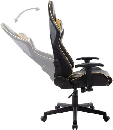 Ігрове крісло чорно-золотистого кольору зі штучної шкіри