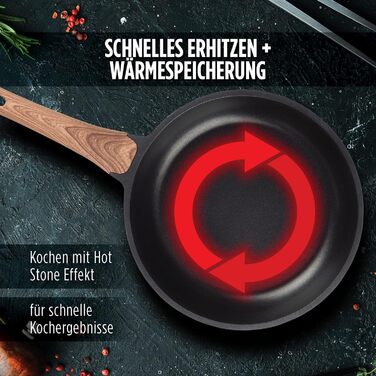 Професійна сковорода ROSMARINO 24 см - Сковорода з відмінним розподілом тепла та теплопродуктивністю, підходить для індукції, вишу