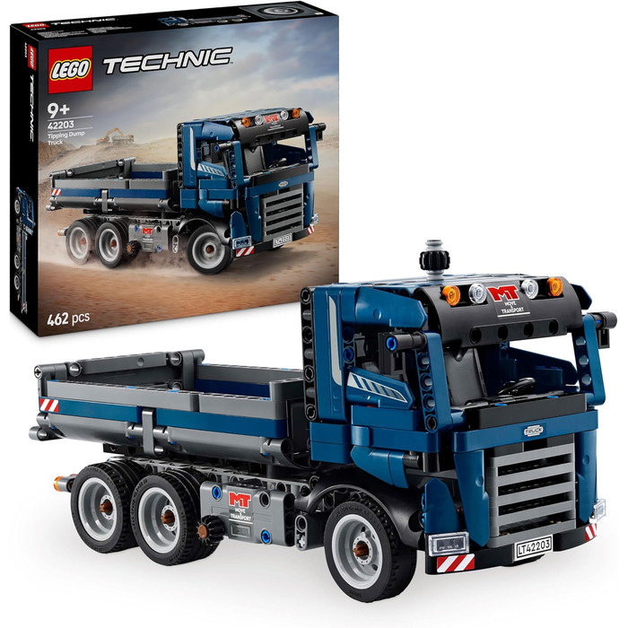 Іграшка LEGO Technic Самоскид з кермом та рухомою платформою - Синя будівельна машина - Ідея подарунка на день народження або свята - Конструктор для хлопчиків та дівчаток віком від 9 років 42203