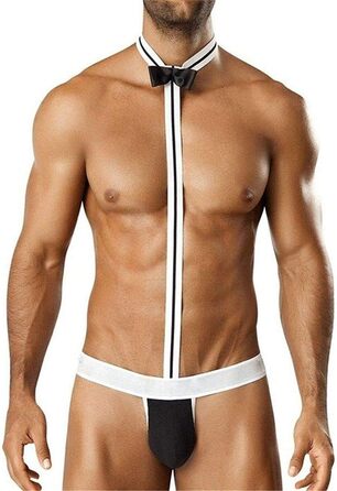 Чоловічі пляжні купальники Creamlin Sexy Mankini Стрінги Офіціант Borat Underwear One Size Black