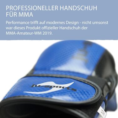 Рукавички для спарингу MMA Ju-Sports Carbon - сині, ПУ Рукавички для всіх видів бою/MMA з накладкою на тильній стороні Міцний захист великого пальця та долоні для тренувань