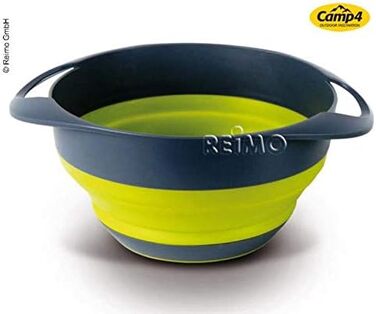 Силіконова миска та силіконове ситечко Camp4, складні 2-в-1, сіро-лаймові