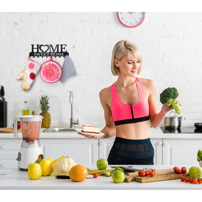 Дошка для ключів сучасна, тримач для ключів настінний, гачок для ключів home sweet home, дошка для ключів чорна з 10 гачками, збер