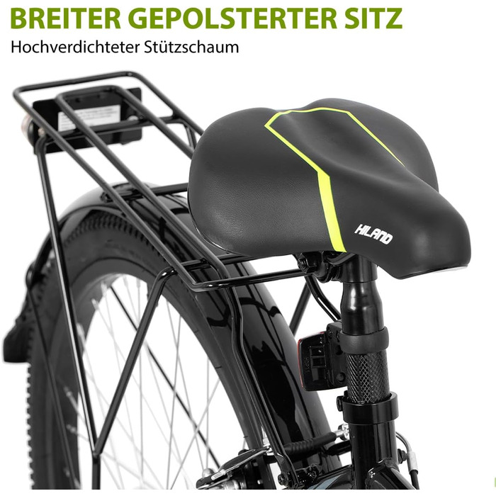 Дитячий велосипед Hiland 20-24 дюйми для хлопчиків та дівчаток, велосипед для дітей віком 6, 7, 8, 9, 10, 11 та 12 років з 6-швидкісною коробкою передач, з підніжкою, чорно-білий, 24 дюйми