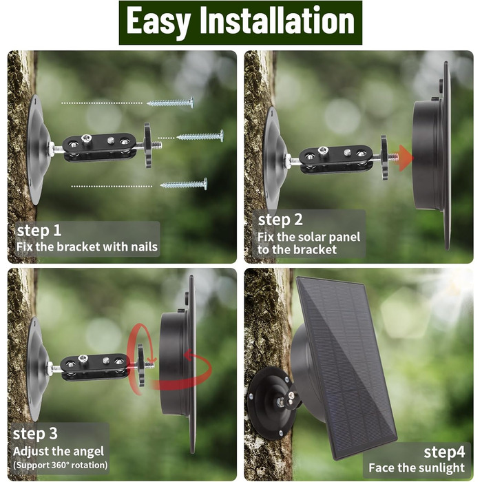 6V 2A Camera Wildlife Camera Solar Panel Solar Charger 5200mAh Integrated Lithium Battery Portable Outdoor Mobile Solar Charger for Wildlife Camera, BST52, 6V 2A Camera Wildlife Camera Solar Panel Solar Charger 5200mAh Integrated Lithium Battery Portable 