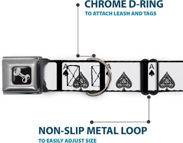 Нашийник Buckle-Down, застібка типу автомобільний ремінь, візерунок Піка, багатоколірний, ширина 2,5 см, для обхвату шиї 38-66 см, розмір L (DC-W30136-L)