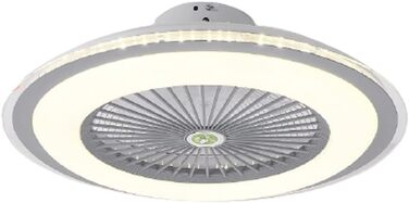 Великі стельові вентилятори в приміщенні зі світлом, 23,6-дюймовий закритий маленький стельовий вентилятор, прихований тихий акрил