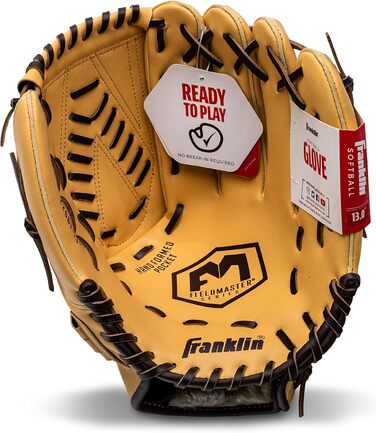 Рукавичка Franklin Sports для бейсболу та софтболу - Fieldmaster для дорослих та дітей - рукавичка для кидка правою рукою для внутрішнього та зовнішнього поля, чоловіча та жіноча, 33 см Basket &39V&39 Net CAMEL