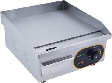 Електрична гладка сковорода, професійний гастроелектричний гриль Електрична плита для гриля з чавунною поверхнею гриля 35.5 x 30 см 1500 Вт для ресторанів, кухні, комерційних, побутових тощо. 36 x 38 x 20 см