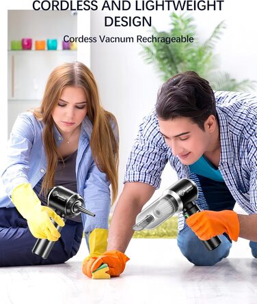 Ручний пилосос, портативний легкий автомобільний пилосос потужний, 18000 Па 4 в 1 акумуляторний бездротовий ручний пилосос, 3-швид