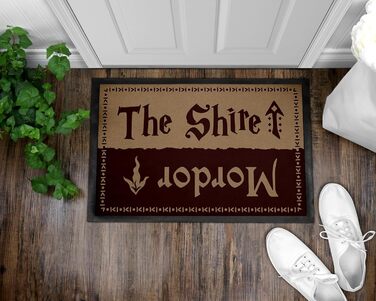 Забавний килимок для дверей з написом - Шир Мордор - для шанувальників фентезійних фільмів - нековзний та миється - 60x40 см, 3
