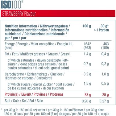 Протеїн гідролізат сироваткового ізоляту Dymatize ISO100, Полуниця, 2264 г (75 порцій), порошок