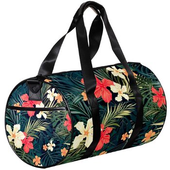Спортивна сумка, маленька дорожня сумка, сумка для йоги, з тропічними рослинами та квітами, сумка для фітнесу на відкритому повітрі, ручна поклажа