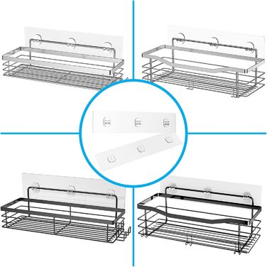 Клейкі гачки Orimade клейка поверхня для полиці душової кабіни Shower Caddy - 2 шт.