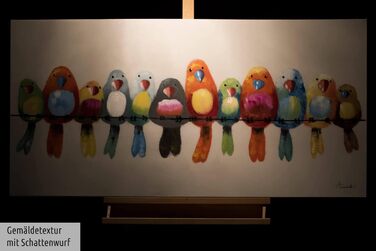 Картина на полотні ArtLoft 100 РУЧНИЙ РОЗПИС 120x60см Картина Друзі на все життя Папуга Барвисті Фотошпалери вітальня