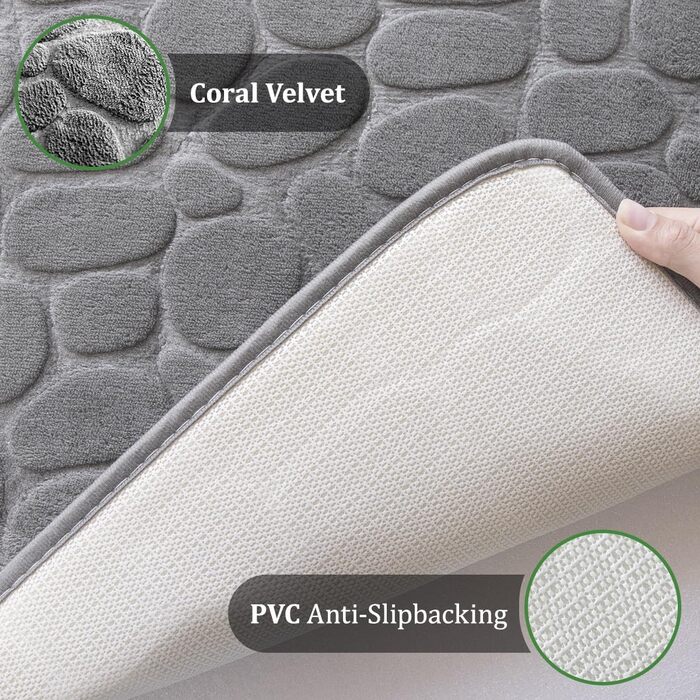 Комплект килимків для ванної, 4 предмети, килимок для ванної, нековзний, можна прати, килимок для ванної з піни з ефектом пам&39яті, комплект килимків для ванної, комплект для ванної з 4 предметів (темно-сірий)