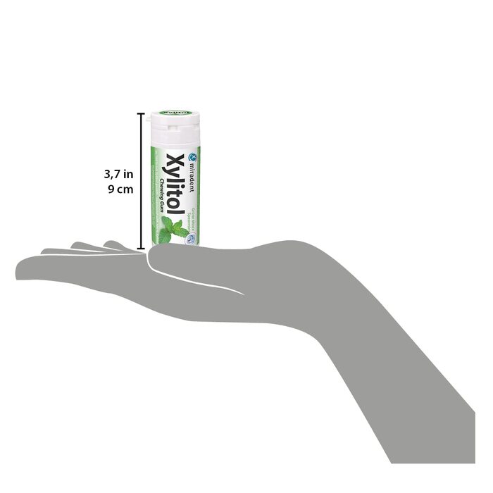 Жувальна гумка miradent Xylitol Dental Care м’ятна – 12 шт. без цукру, з ксилітом, веганська, профілактика карієсу
