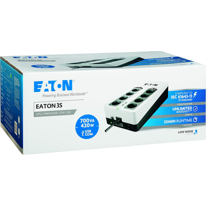 Станція захисту Eaton 1620 Вт Чорний, Чорний/Білий 700 ВА/Штекер FR