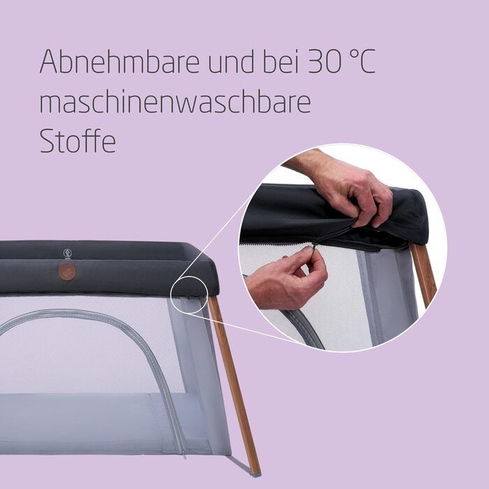 Дорожнє ліжечко 2-в-1 для немовлят, 0-3 роки, 0-15 кг, Компактне дорожнє ліжечко, 2 рівні, Бічне вікно, Складане та легке, Розширюваний матрац, Екологічно чисте, Essential Graphite Iris2 Essential Graphite, 2