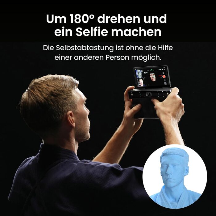 Сканер Revopoint MIRACO PRO для 3D-принтерів, портативний 3D-сканер із поворотним екраном на 180, точністю до 0,02 мм, повнокольор