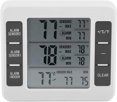 Термометр для холодильника MAGT, термометр для морозильної камери зі звуковою сигналізацією, цифровий, бездротовий, з сенсорним дисплеєм, 2 шт. и, мін/макс для дому, відновлення