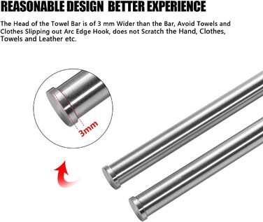 Поворот на 180 з нержавіючої сталі рушникосушка подвійні руки поворотний кронштейн 40 см для ванної кімнати V2A з нержавіючої стал
