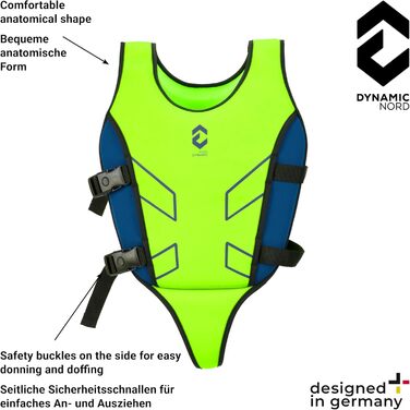 Дитячий рятувальний жилет преміум-класу - Розроблено в Німеччині - Засіб для плавання для дітей вагою 15-19 кг та 19-30 кг для безпечного плавання, засіб для рятування від сонця, жилет для тренувань з плавання. Зелений/Синій M 19-30 кг (приблизно 3-6 рокі