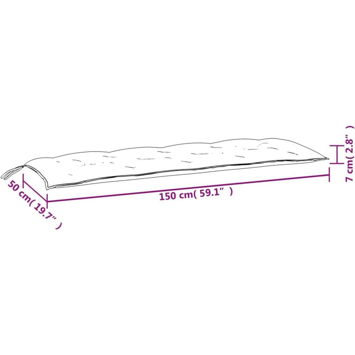 Подушка для садової лавки темно-коричневого кольору 150x50x7 см Оксфордська тканина, меблі для патіо, погодостійка лавка, вулична лавка, паркова лавка, садові лавки, декоративні лавки, садові меблі - 361610