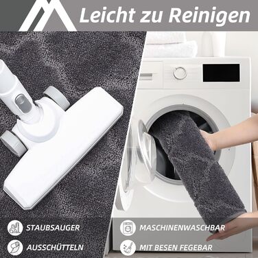 Кухонний килим COSY HOMEER, 50 x 200 см, нековзний кухонний килимок, миється, килимок для передпокою, килимок-доріжка для кухні, передпокою, вітальні, темно-сірий 50 x 200 см (прямокутний) темно-сірий