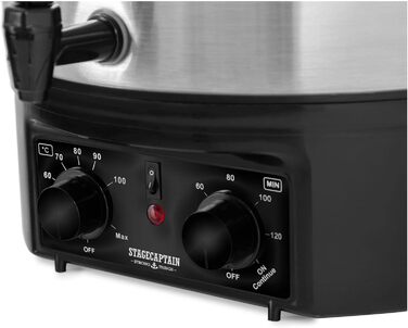 Глінтвейн Stagecaptain GWK-16A - Машина для консервації на 16 літрів - 2000 Вт - Матова нержавіюча сталь - Просте управління (температура та таймер) - Автоматичне вимкнення - Срібло