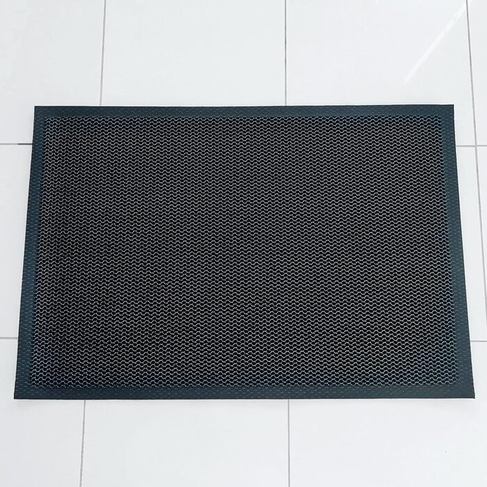 Килимок для дверей Ultralux з ПВХ-сітки, міцний 3D-брудовловлювальний килимок, вхідний килимок зі скребком та брудозахисним бар&39єром для внутрішнього та зовнішнього використання для вхідних та задніх дверей, 80 x 50 см, сірий та чорний, 50 x 80 см (прям