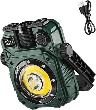 Портативний яскравий ліхтарик, ліхтарик для ремонту автомобіля, магнітний сонячний ліхтарик для кемпінгу, для вулиці, водонепроникний, аварійний, робочий ліхтарик, легкий, зелений