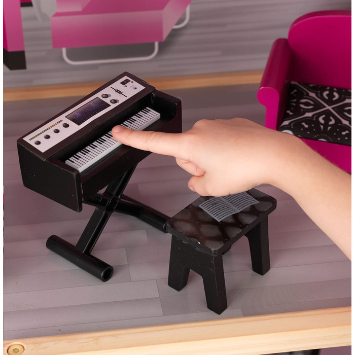 Дерев&39яний ляльковий будиночок KidKraft Sparkle Mansion з меблями та аксесуарами, ігровий набір з котом, ліфтом, гаражем та басейном для ляльок 12 дюймів, іграшка для дітей віком від 3 років, 65826 Sparkle Mansion Дерев&39яний ляльковий будиночок для ля