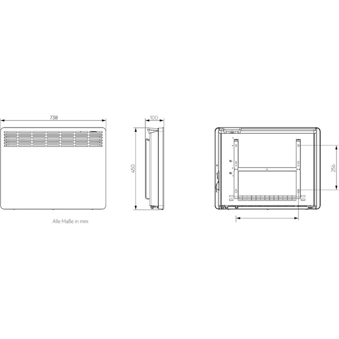 Настінний конвекторний обігрівач AEG WKL 2005 для площі приблизно 20 м, 2000 Вт, 5-30 C, настінний, РК-дисплей, тижневий таймер, металевий, Ecodesign 2018, 236535 для площі приблизно 25 м, металевий корпус без 120-хвилинного таймера