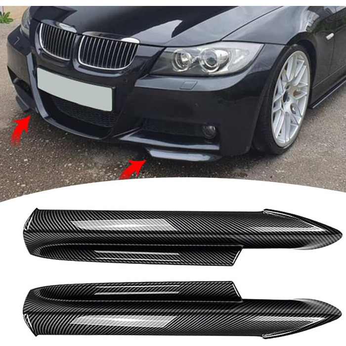 Клапан губного розгалужувача переднього бампера для BMW 3 Series E90 E91 320i 330i 2005-2008 Carbon Look Carbon Look, 2 шт.