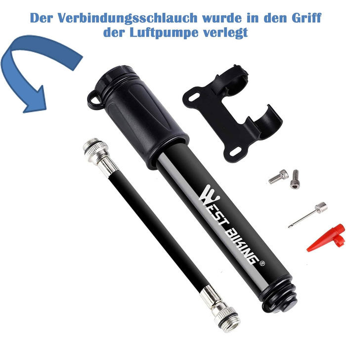 Міні-велосипедний насос для всіх типів вентилів LEBEXY