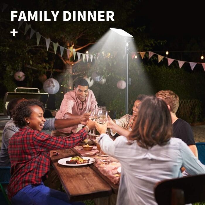 Світлодіодний ліхтар для кемпінгу зі штативом, 84 світлодіодні намистини, 1680 люменів, робочий ліхтар для кемпінгу та барбекю (ЧОРНИЙ) Чорний