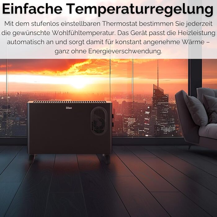 Електричний конвекторний обігрівач з вентилятором - електричний обігрівач з вентилятором - окремо вимикається вентиляторний обігрівач - енергозберігаючий та тихий - електричний конвекторний обігрівач потужністю 2000 Вт - нагрівальний блок