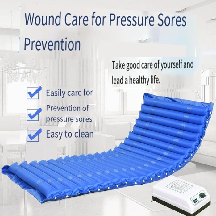 Протипролежневий матрац із системою змінного тиску для тривалого догляду, профілактики та лікування пролежнів, підходить для домашніх та лікарняних ліжок, ліжко для догляду за хворими, з насосом, легко чиститься, ширина 110 см