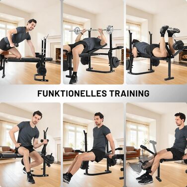 Багатофункціональна регульована лава зі стійкою для штанги, розгиначем ніг та кронштейнами типу &quotметелик&quot, регульована лава для жиму лежачи, стабільна лава для штанги до 150 кг