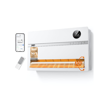 Розумний електричний обігрівач Dreo, настінний конвекторний обігрівач потужністю 2000 Вт з пультом дистанційного керування та застосунком, коливання 120, 5 режимів, 3 швидкості, 24-годинний таймер, енергозберігаючий керамічний обігрівач PTC з термостатом