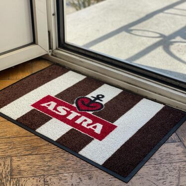 Килимок для дверей ASTRA Beer x FC St. Pauli для використання в приміщенні/на вулиці, нековзний, брудозатримуючий, можна прати (40 x 60 см, коричневий/білий)