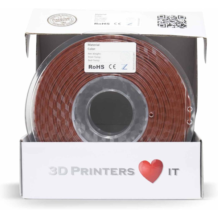 Мм КАВА-КОРИЧНЕВИЙ 1кг нитка для 3D-друку преміумкласу, легко друкується, ідеально підходить для моделей та прототипів, 3D PLA 1.75