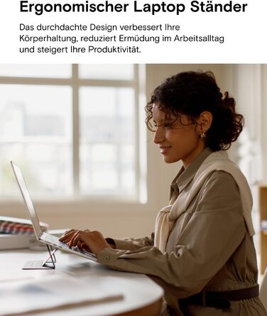 Підставка для ноутбука MOFT, складана підставка для ноутбуків та макбуків з 2 регульованими кутами нахилу, покращує поставу, сумісна з MacBook Air, MacBook Pro 11-16, самоклеюча - Затуманені бухти