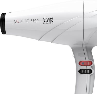 Професійний фен GA.MA Italy Pluma 5500 Oxy-Active, 2400 Вт, італійський AC-двигун, технології System C та Oxy-Active для блискучого та гладкого волосся, білий