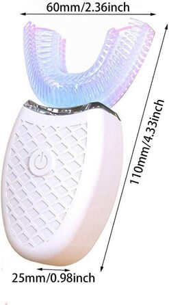 Електрична ультразвукова зубна щітка 360 Автоматична зубна щітка Повністю автоматична ультразвукова U-подібна інтелектуальна чистяча зубна щітка Дитяча зубна щітка Звукова зубна щітка бездротова (біла)